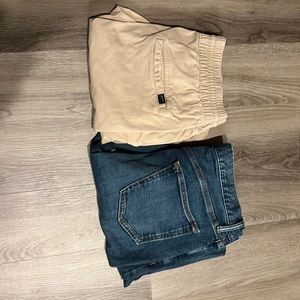 Old navy jeans and H&M jogger pants.